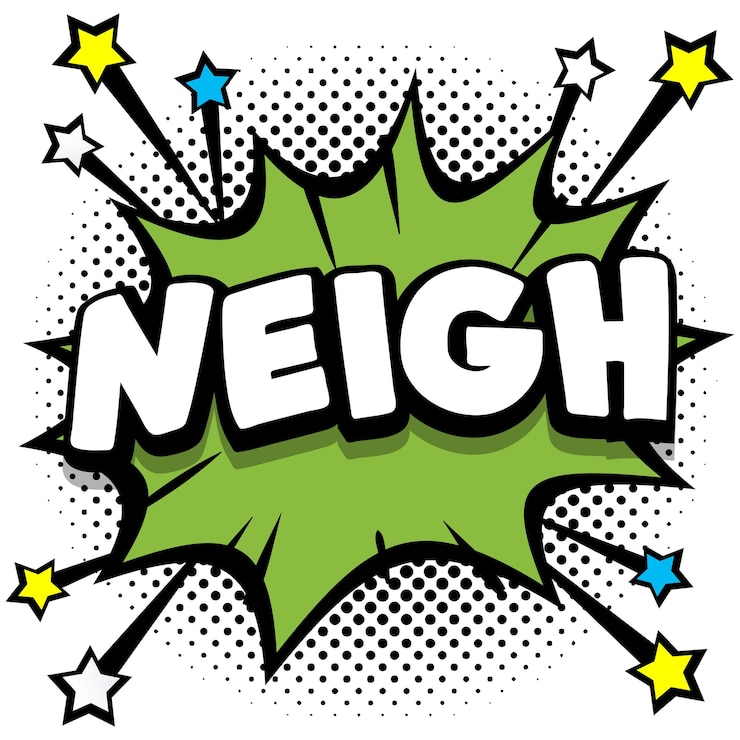 Free Vector neigh pop art comic speech bubbles book sound effects
