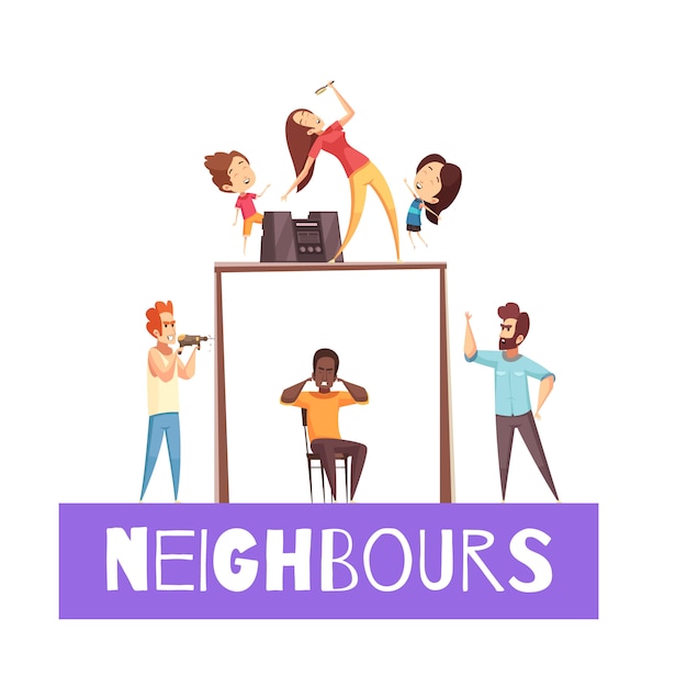 Free vector neighbors design concept