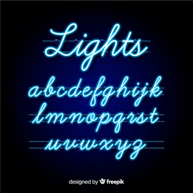 Neon alphabet template