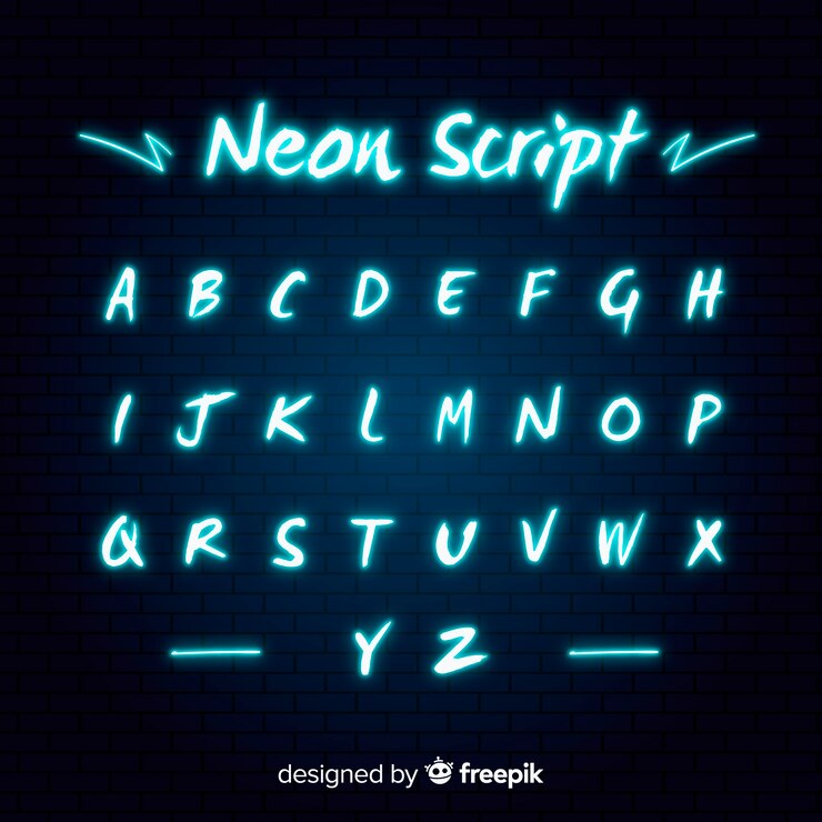 Free Vector neon alphabet template