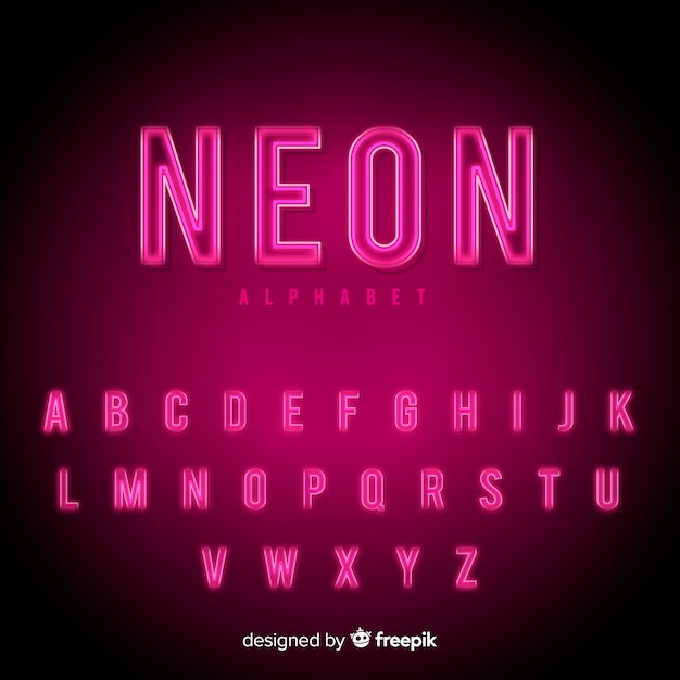 Neon alphabet