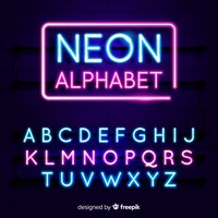 Vettore gratuito alfabeto al neon