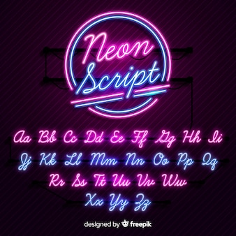 Free Vector Neon Alphabet