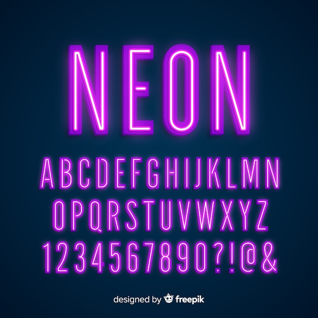 Neon alphabet