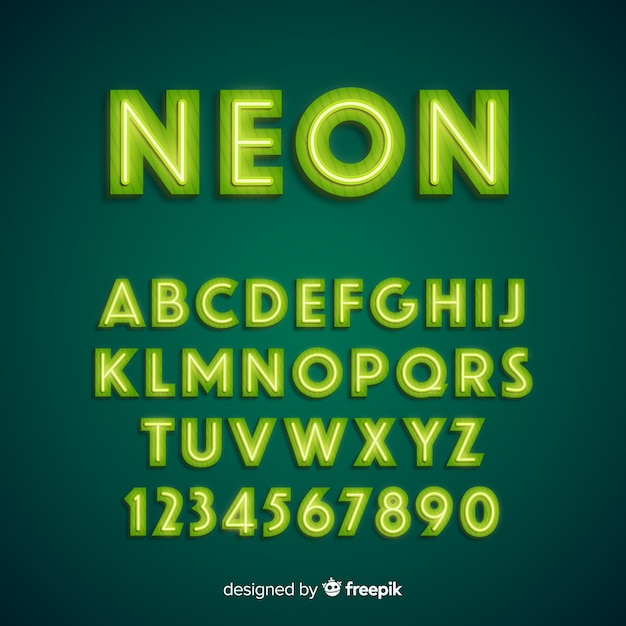 Neon alphabet