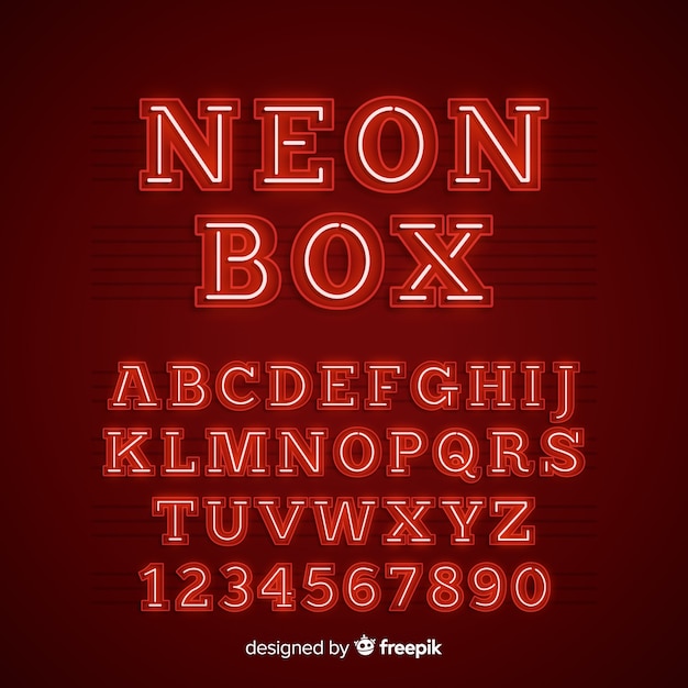 Free vector neon alphabet