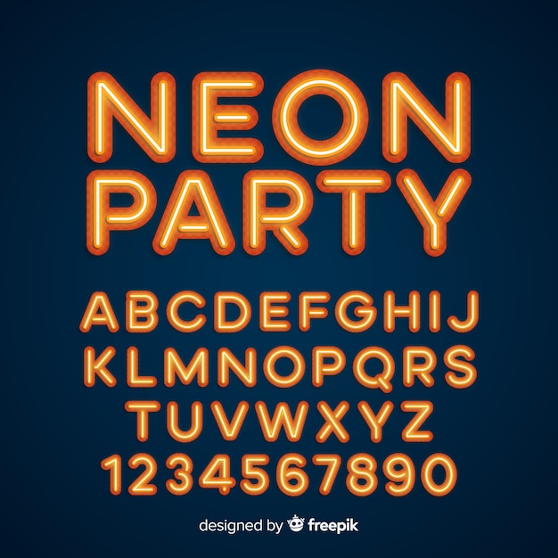 Free vector neon alphabet