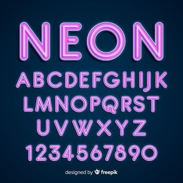 Neon alphabet