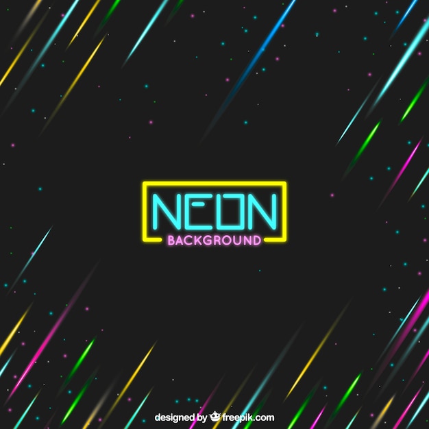 Free vector neon background with colored lights