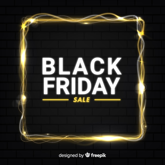 Neon black friday banner