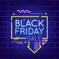 Free vector neon black friday concept