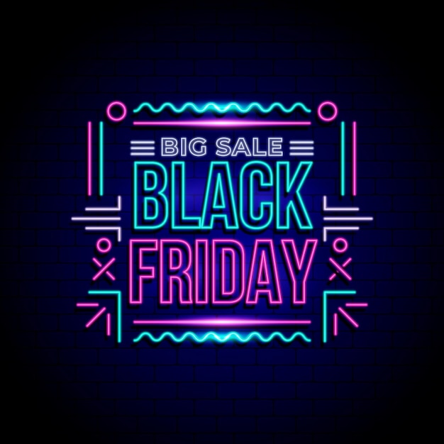 Free vector neon black friday concept