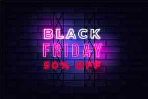 Free vector neon black friday design