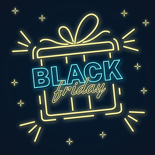 Free vector neon black friday