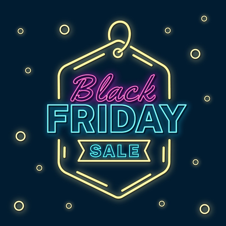 Free Vector neon black friday