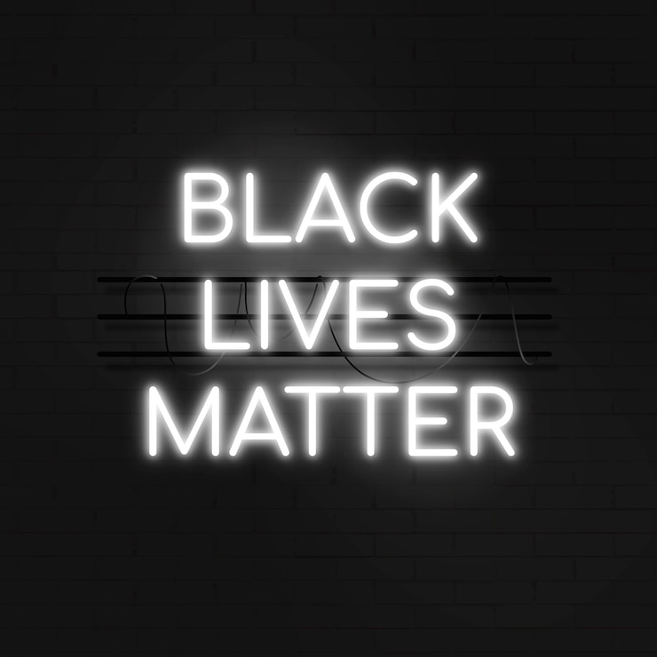 Free Vector neon black lives matter sign