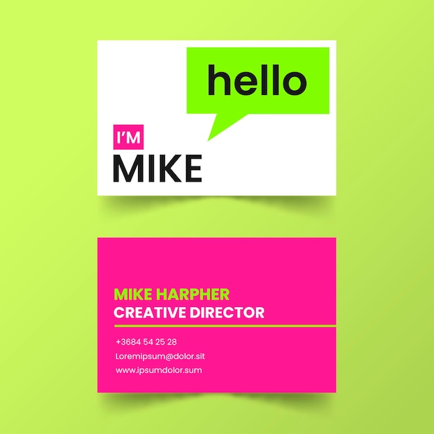 Neon business card collection