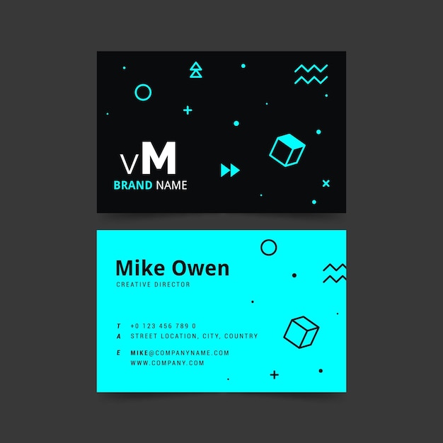 Free vector neon business card template