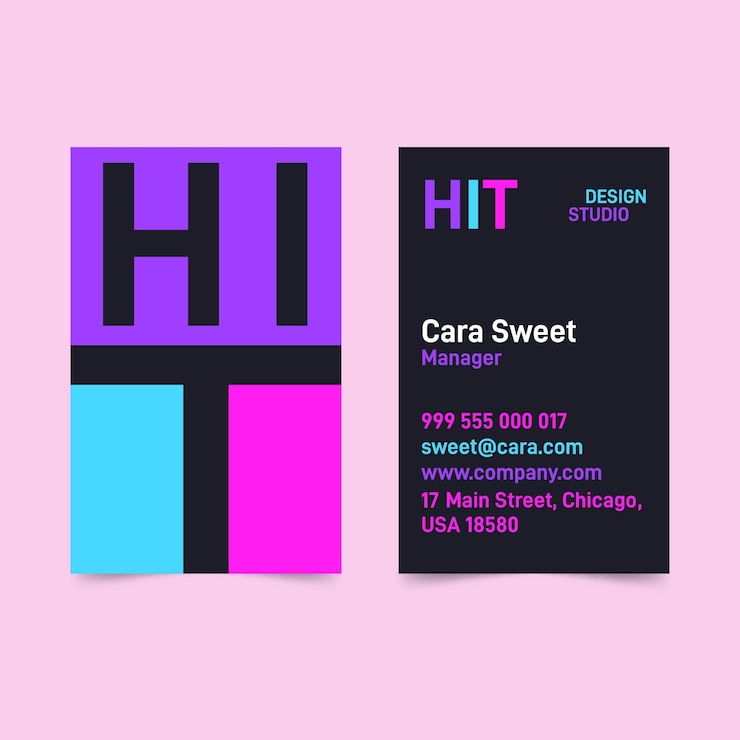 Free Vector neon business card template