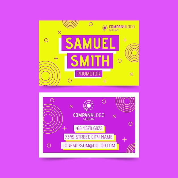 Free vector neon business card template