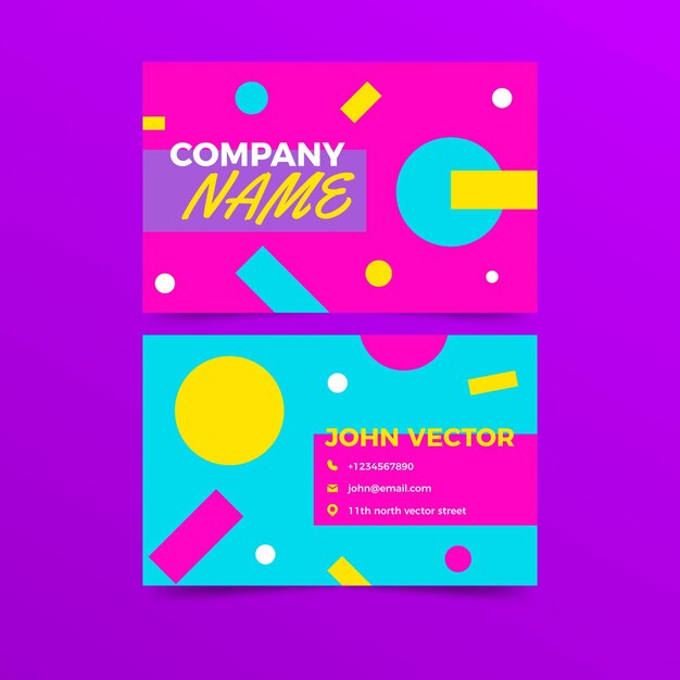 Neon business card template