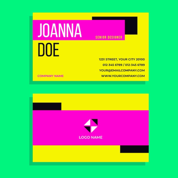 Free vector neon business card template