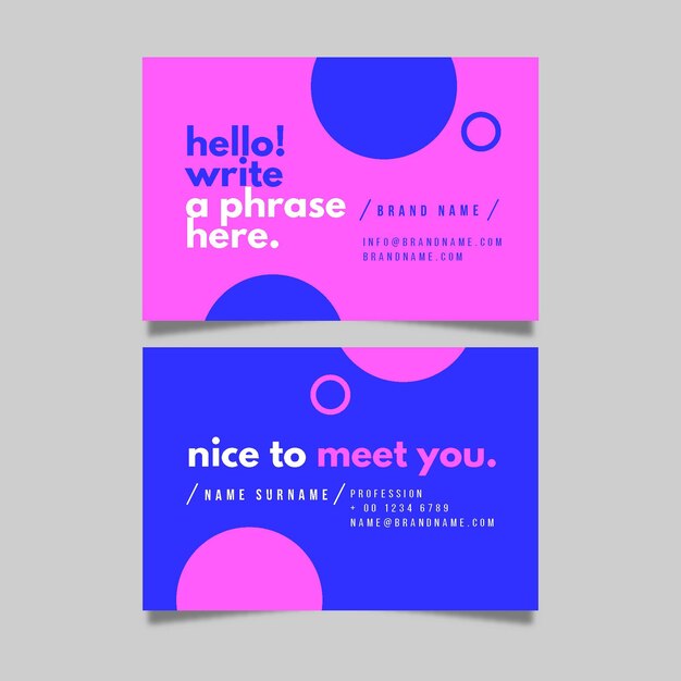 Neon business cards concept