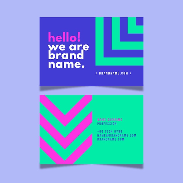 Neon business cards concept