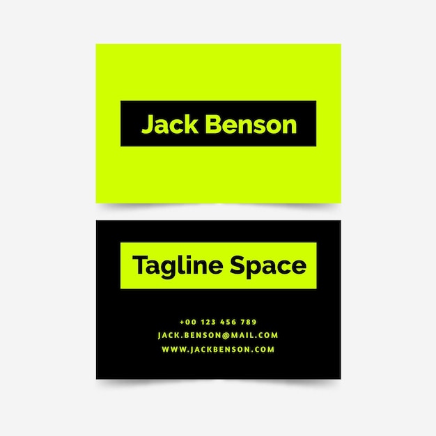 Neon business cards concept