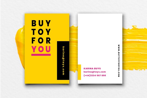 Neon business cards concept