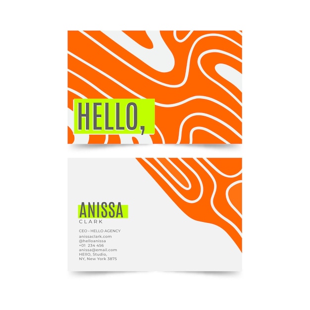 Free vector neon business cards template