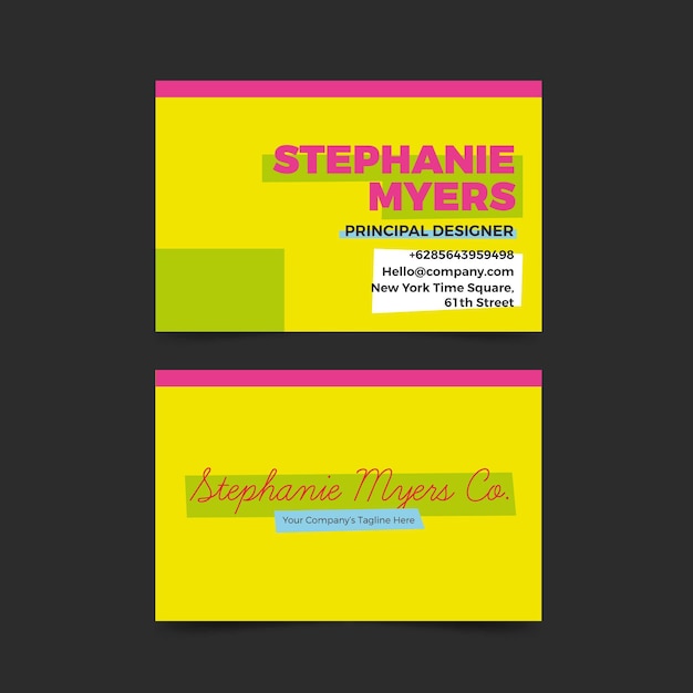 Free vector neon business cards