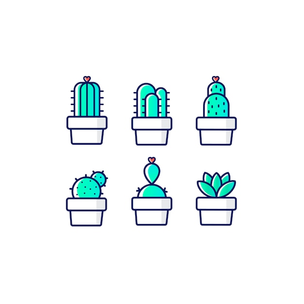 Vettore gratuito neon cactus