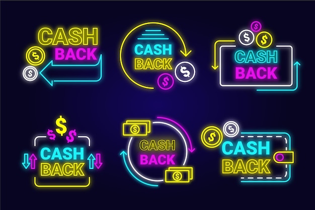 Accumulazione del segno di cashback al neon