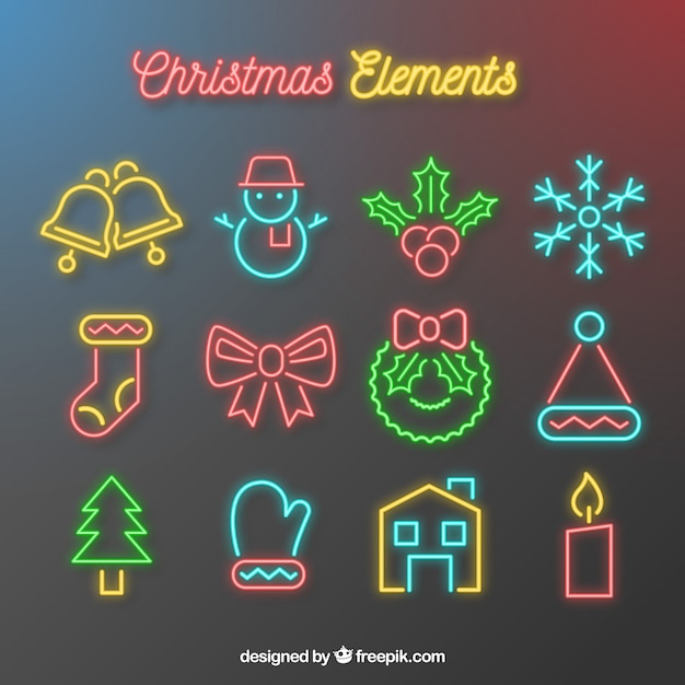 Neon christmas attributes