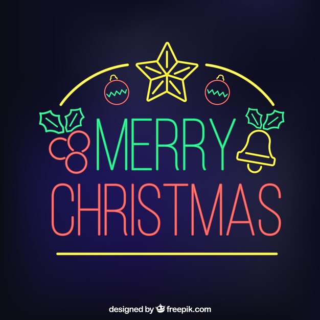 neon christmas background