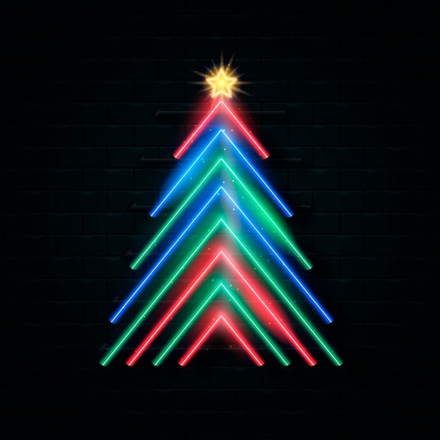 Neon christmas tree