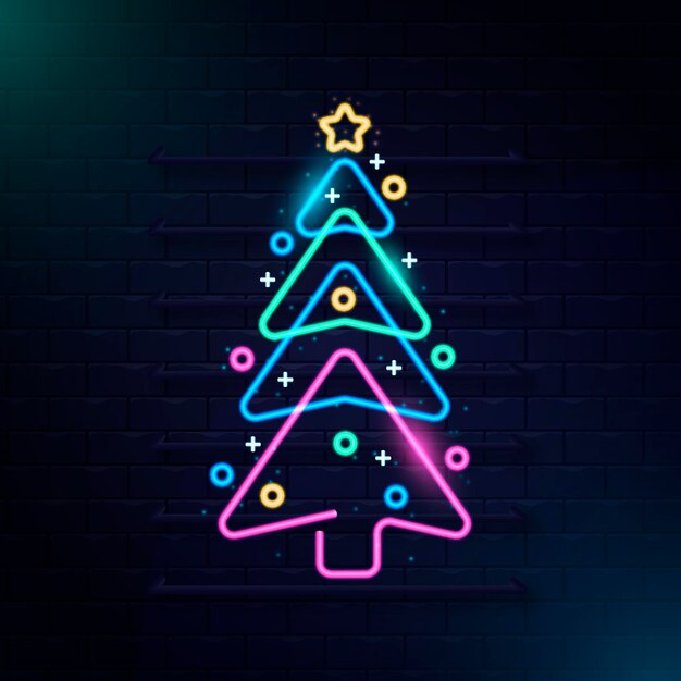 Neon christmas tree