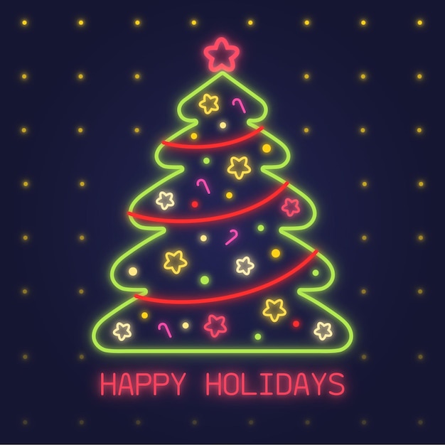 Neon christmas tree