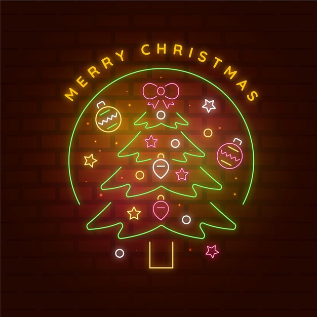 Neon christmas tree