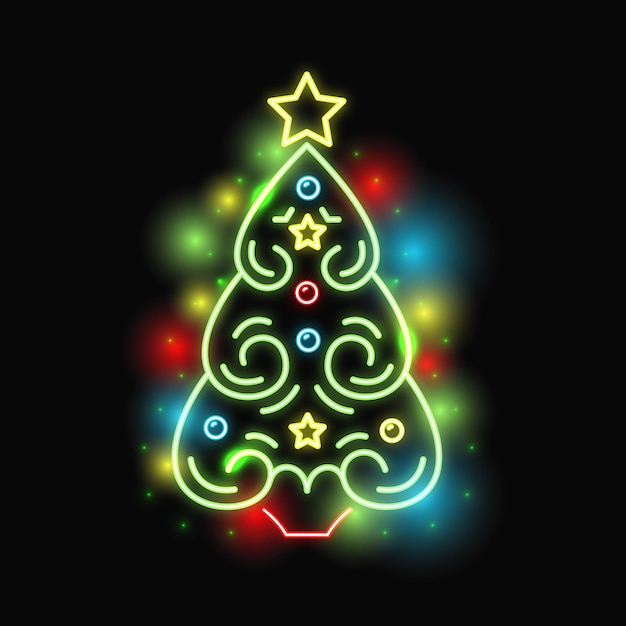 Neon christmas tree