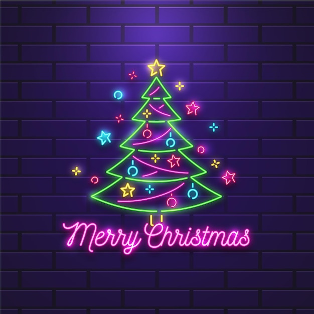 Neon christmas tree