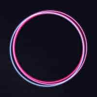 Free vector neon circle frame on dark background