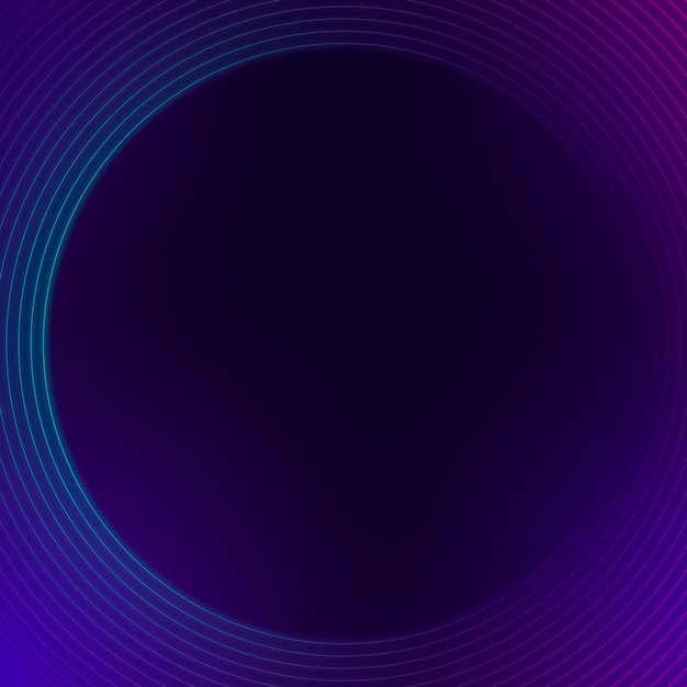 Free vector neon circle frame on dark background