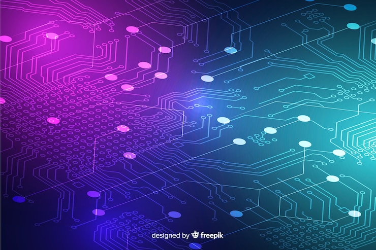 Free Vector neon circuit board wallpaper