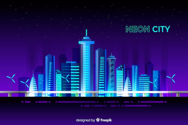 Neon City Background