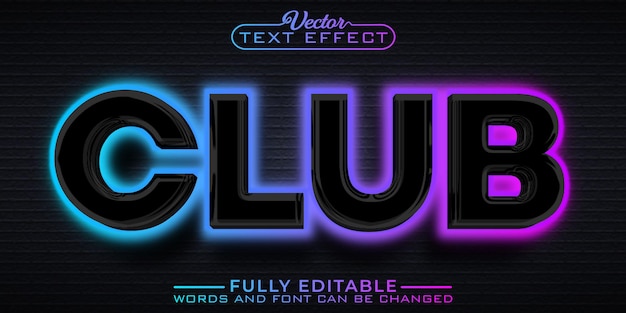 Neon club editable text effect template