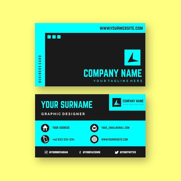 Free vector neon color business card design