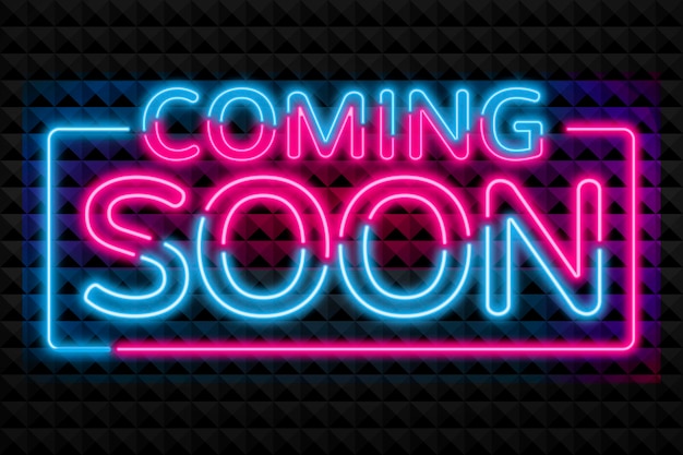 Free vector neon coming soon background