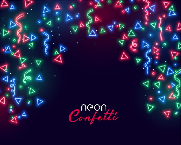 Free vector neon confetti background